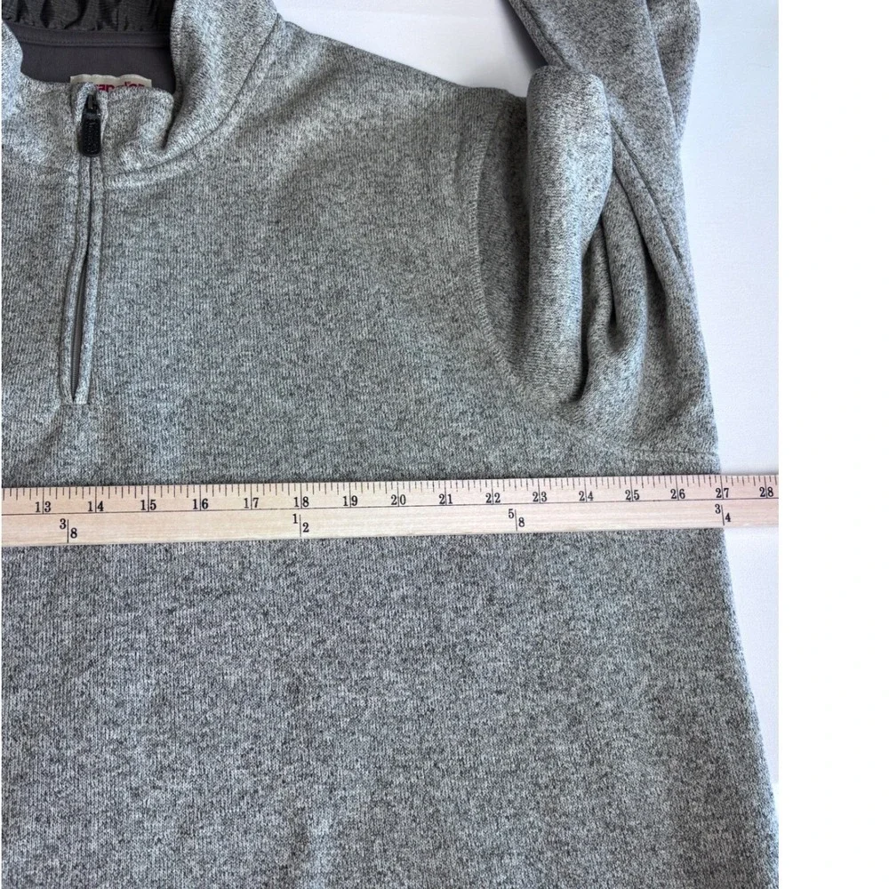 Wrangler Authentics Mens 2XL Gray Sweater Knit Quarter Zip Fleece Pullover